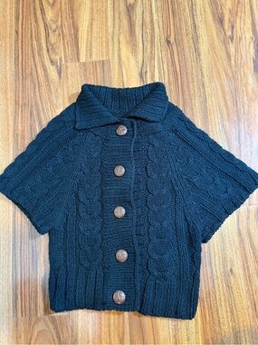 Love By Design Women Sweater Button Up Butterfly Sleeves - Size S